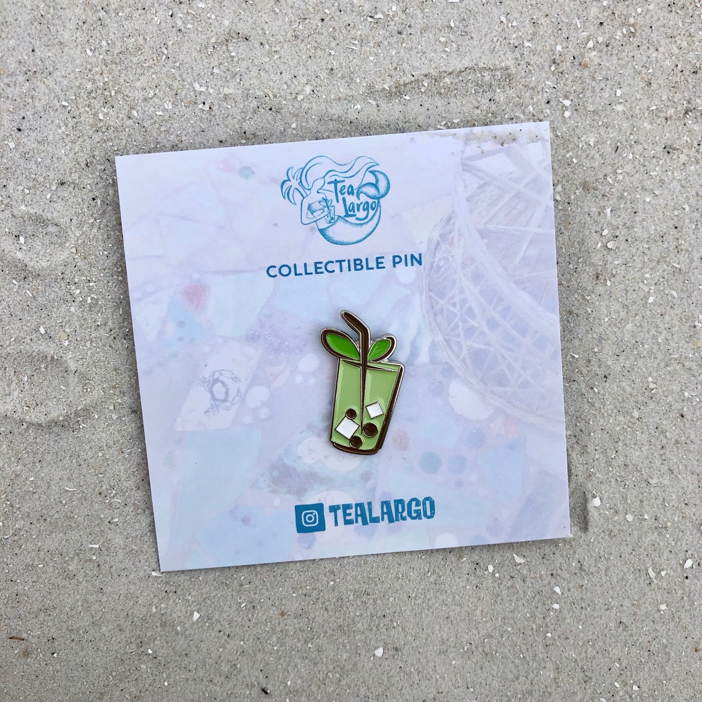 Matcha Latte with Boba Enamel Pin - Tea Largo