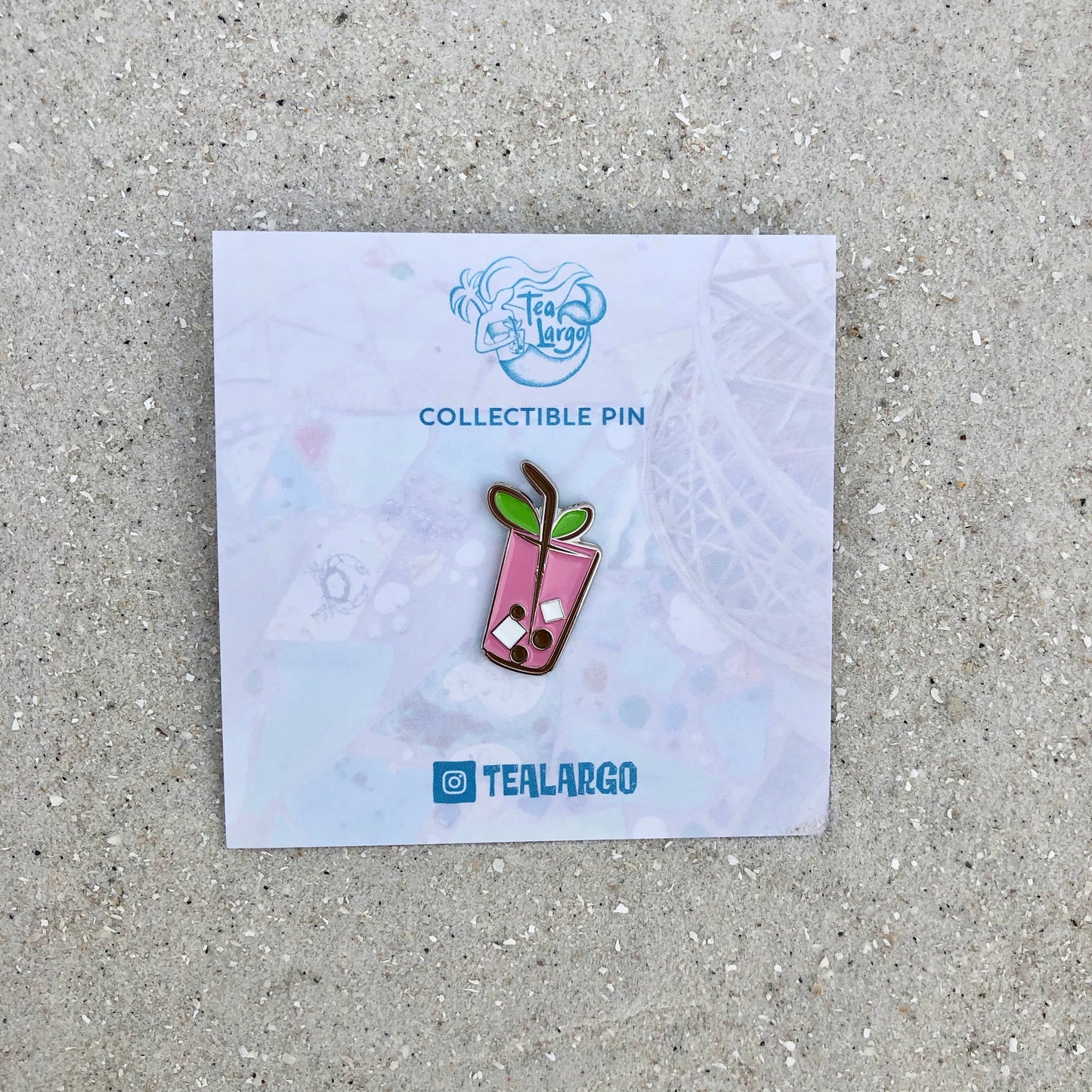 Strawberry Bubble Tea Enamel Pin - Tea Largo