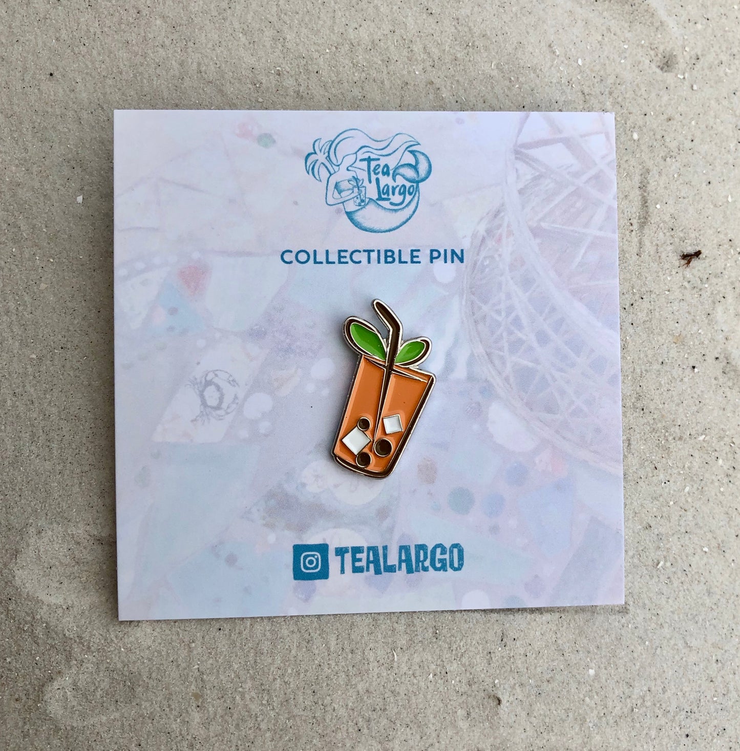Mango Bubble Tea Enamel Pin - Tea Largo