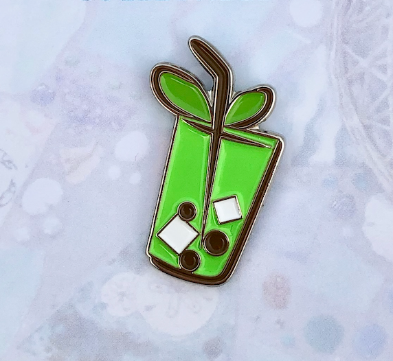 Honeydew Bubble Tea Enamel Pin - Tea Largo