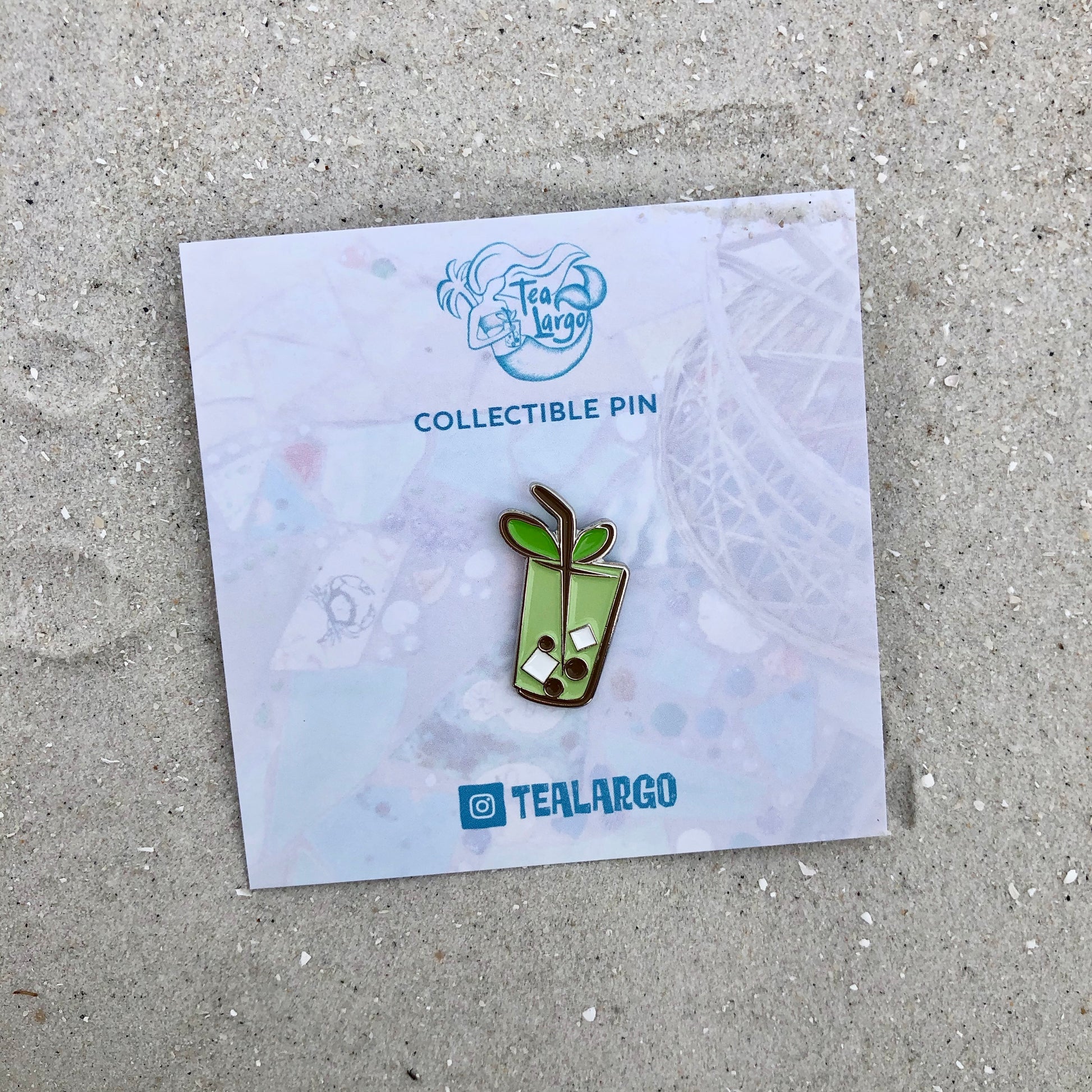Matcha Latte with Boba Enamel Pin - Tea Largo