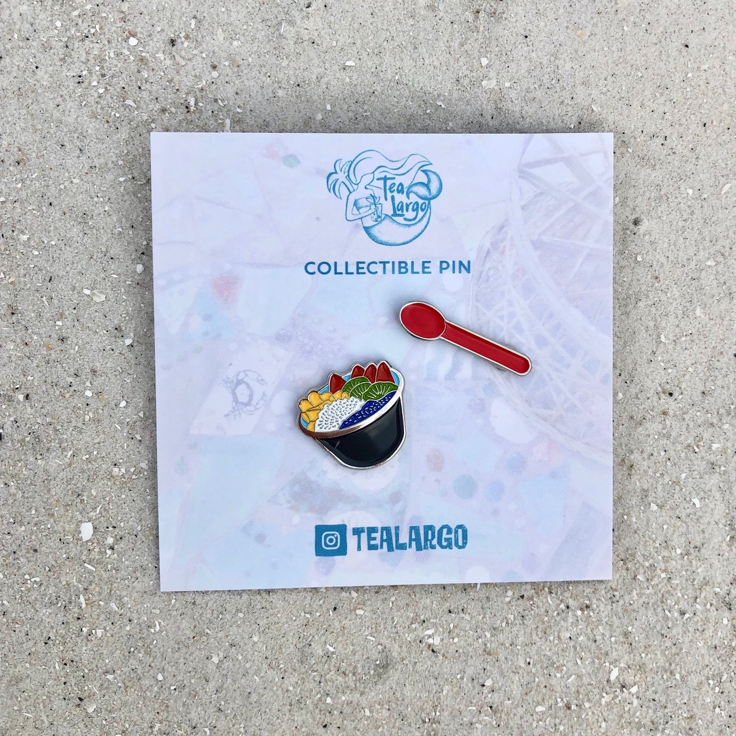 Charcoal Bowl with Red Spoon Enamel pin set (2 pins) - Tea Largo