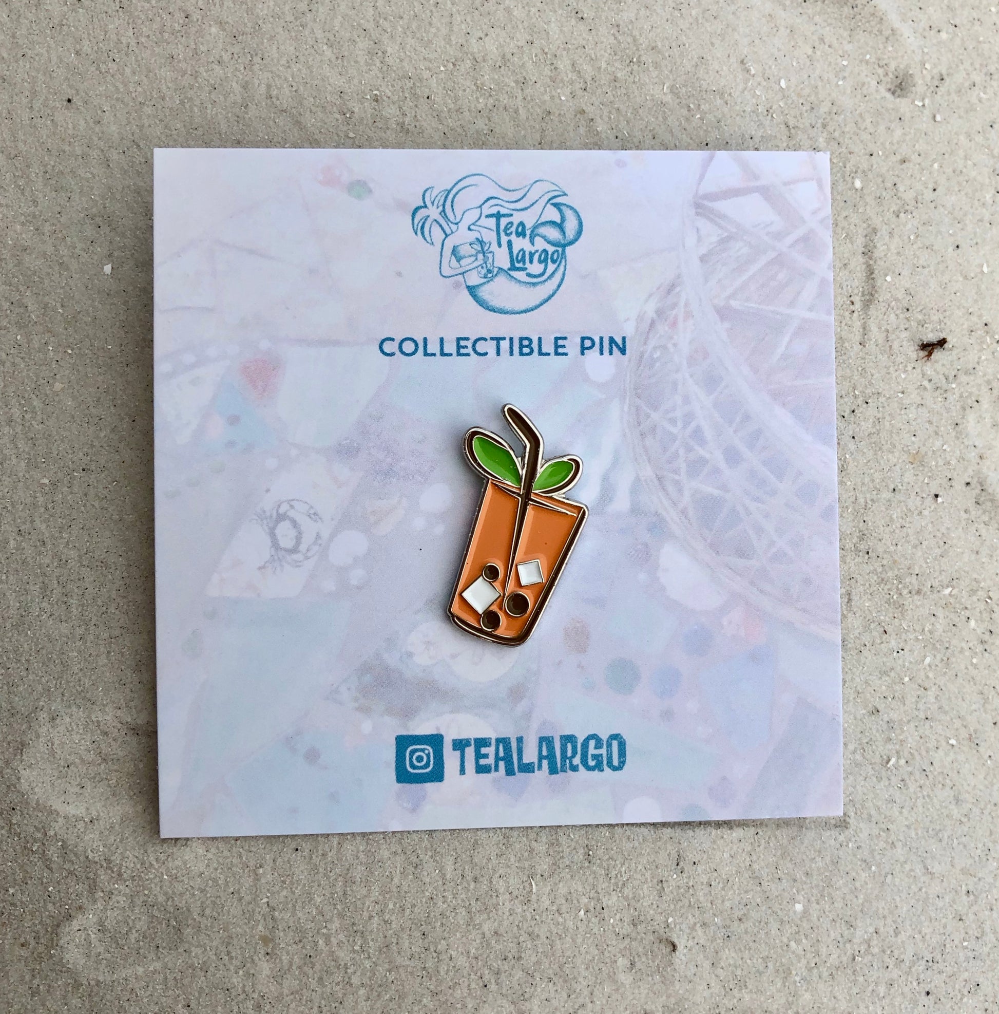 Mango Bubble Tea Enamel Pin - Tea Largo