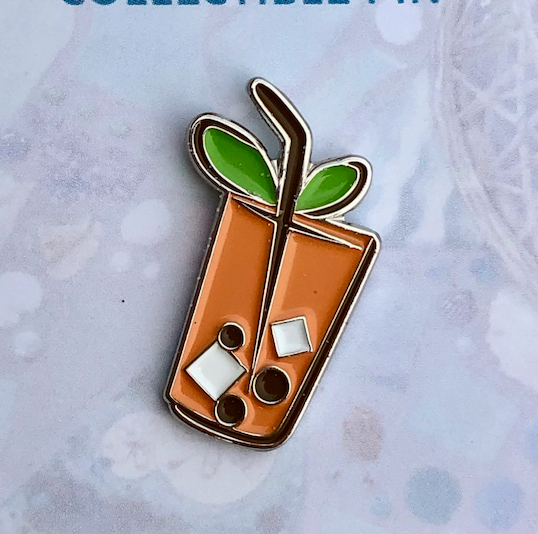 Mango Bubble Tea Enamel Pin - Tea Largo