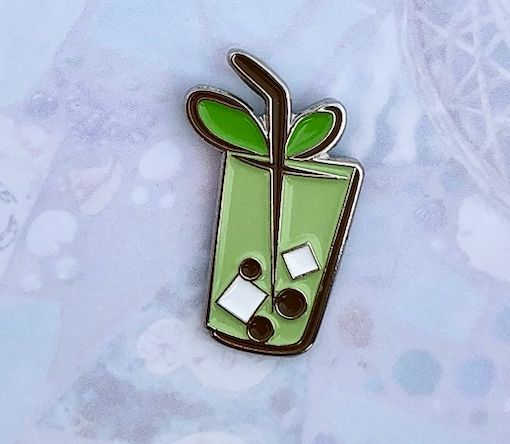 Matcha Latte with Boba Enamel Pin - Tea Largo