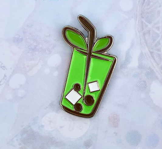 Honeydew Bubble Tea Enamel Pin - Tea Largo