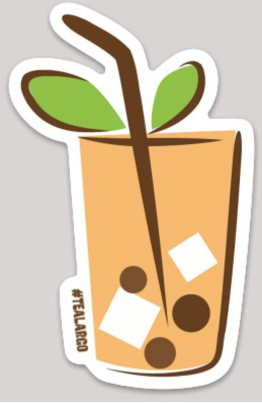 Mango Boba Tea Vinyl Sticker - Tea Largo