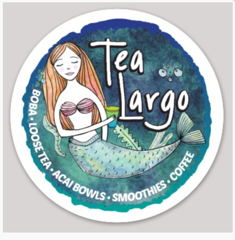 Watercolor Mermaid Vinyl Sticker - Tea Largo